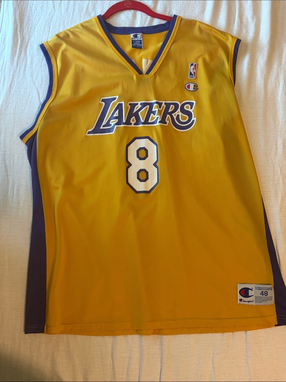 Champion Yellow and Purple Lakers #8 Basketball Jersey